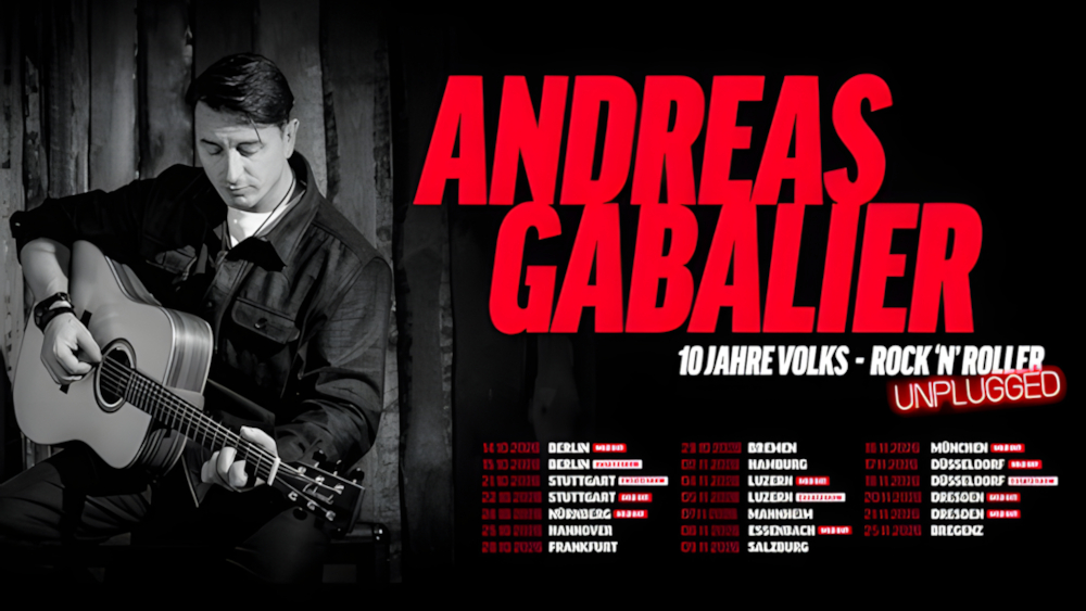 ANDREAS GABALIER Zum Unplugged Jubiläum im Herbst 26 auf Tour