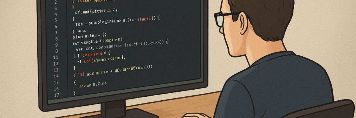 Programmierer vor Bildschirm 