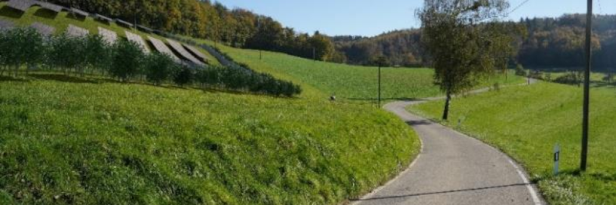 Auf unebenem Boden in Öhningen entsteht einer der ersten Solarparks von RES in Deutschland
