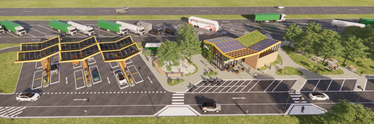 Visualisierung der Schnellladestationen in Gentbrugge