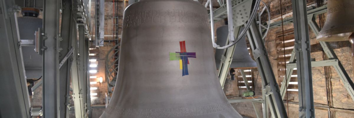 Das Libori-Fest 2022 wird ab 14 Uhr am Samstag, 23. Juli, eingeläutet. Auch die große Jesus-Christus-Glocke des Paderborner Domes wird zu diesem Anlass läuten, ebenso wie alle Glocken der Kathedralkirche des Erzbistums und der Kirchen von Paderborn. Foto: Thomas Throenle / Erzbistum Paderborn